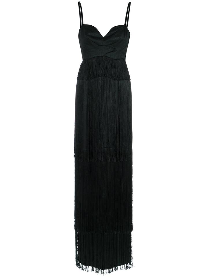 Tufi Duek Fringed Gown - Black