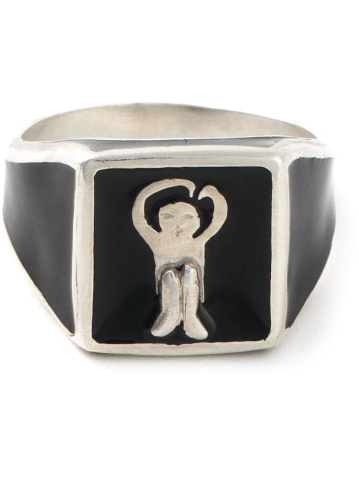 Société Anonyme Polished Logo Signet Ring - Metallic