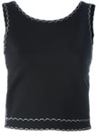 Mcq Alexander Mcqueen Embroidered Sleeveless Top, Women's, Size: Small, Black, Polyamide/spandex/elastane/viscose
