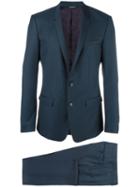 Dolce & Gabbana Gold Mirror Revers Suit, Men's, Size: 52, Blue, Virgin Wool/viscose/cupro