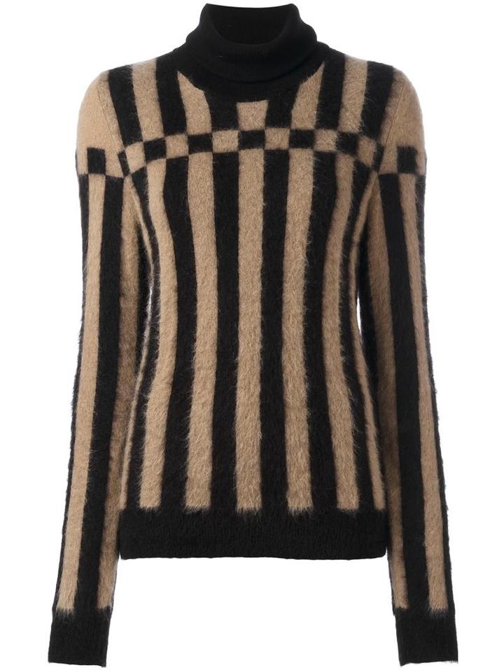 Loewe Striped Turtleneck Jumper, Women's, Size: Large, Black, Mohair/virgin Wool/polyamide