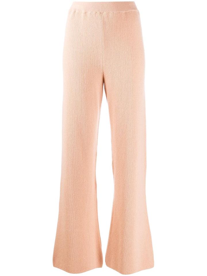 Nanushka Leba Ribbed-knit Trousers - Neutrals