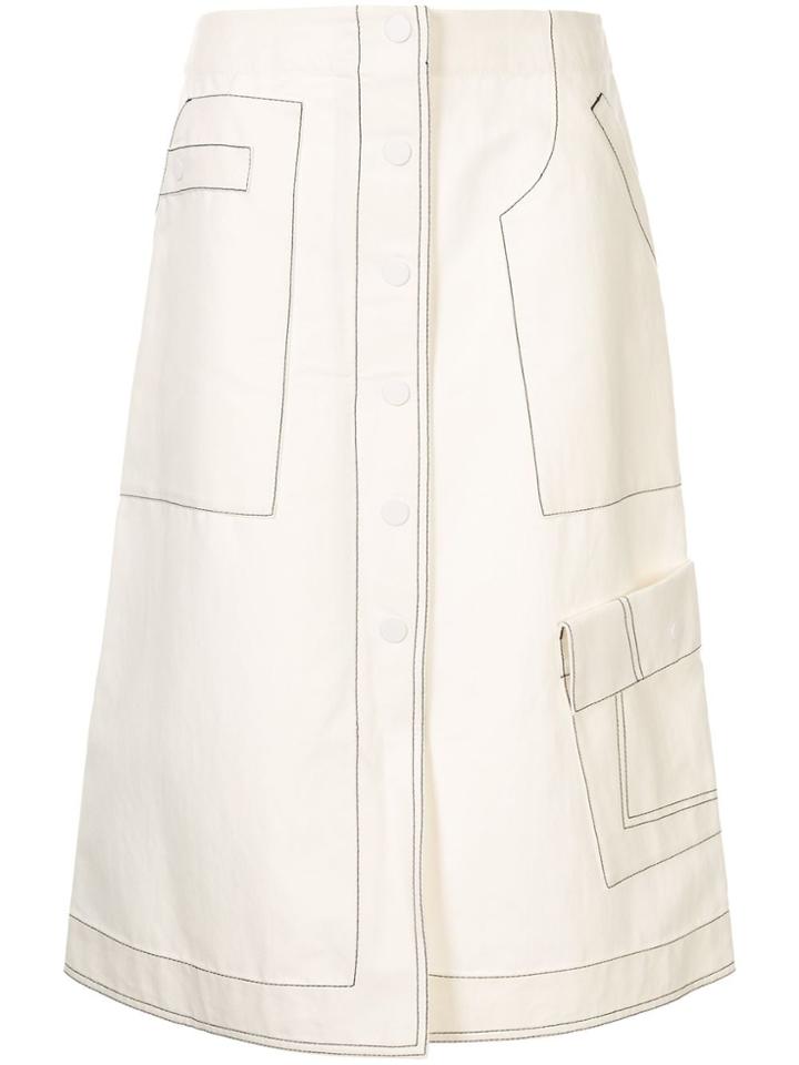 3.1 Phillip Lim High-waisted Button Down Skirt - White