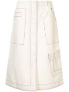 3.1 Phillip Lim High-waisted Button Down Skirt - White