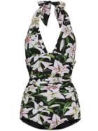 Dolce & Gabbana Lily Print Swimsuit - Multicoloured