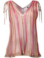M Missoni - Bow Detail Top - Women - Polyamide/metallic (grey) Fibre/viscose - 40, Polyamide/metallic Fibre/viscose