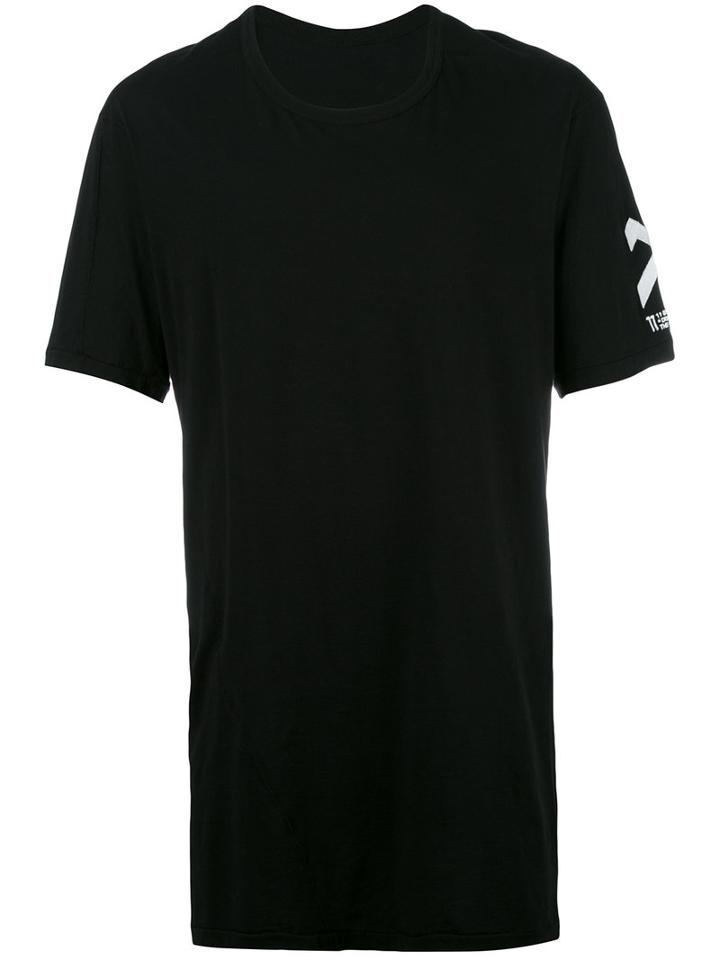 11 By Boris Bidjan Saberi Rear Print T-shirt, Men's, Size: Large, Black, Cotton