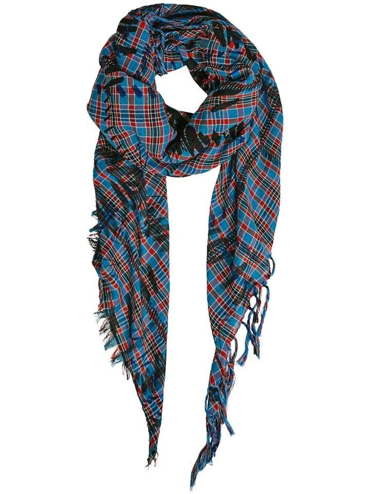 Burberry The Burberry Bandana In Scribble Check Cotton Silk - Blue