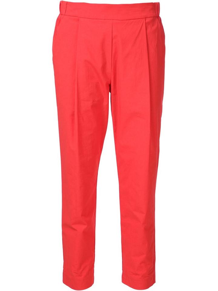Erika Cavallini Julius Trousers, Women's, Size: 40, Red, Cotton/spandex/elastane