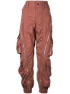 Mugler Zipped Cargo Trousers - Brown