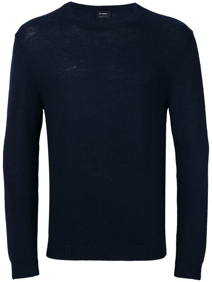 Jil Sander Crew Neck Knitted Sweater - Blue