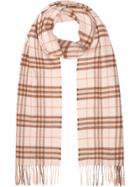 Burberry Check Cashmere Scarf - Pink