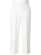Blugirl Cropped Pleat Trousers - White