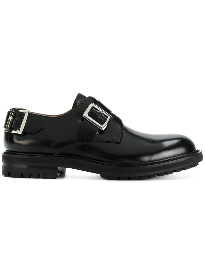 Alexander Mcqueen Buckle Detail Slip-on Derbies - Black