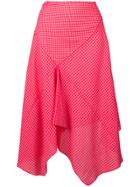Ps Paul Smith Asymmetric Check-print Skirt - Red