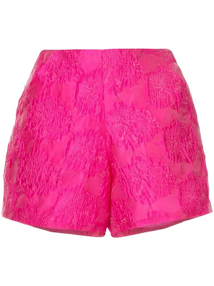 Bambah High Waisted Textured Shorts - Pink