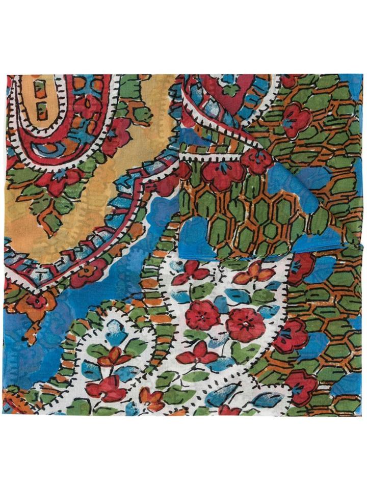 Yohji Yamamoto Floral Print Scarf - Multicolour