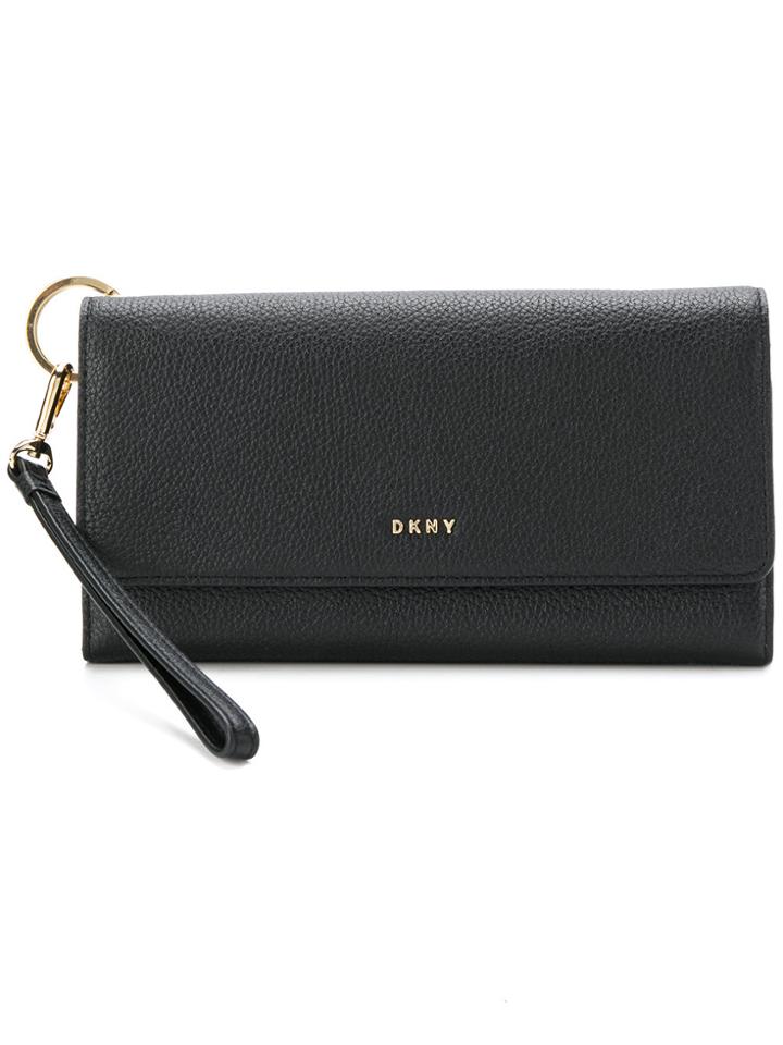 Dkny Pebbled Large Carryall Wallet - Black