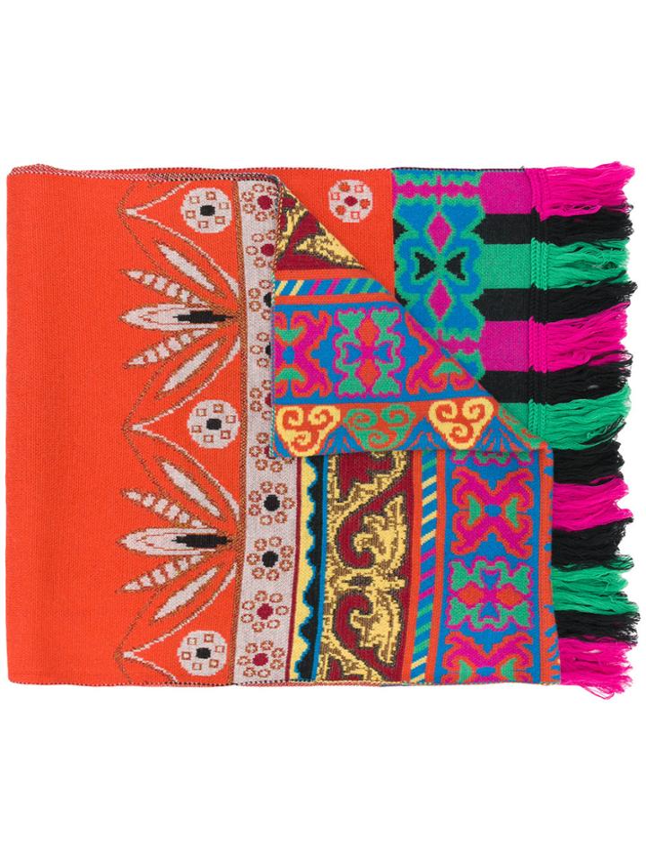 Etro Mixed Pattern Scarf - Yellow & Orange