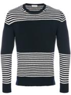 Moncler Striped Crew Neck Jumper - Blue