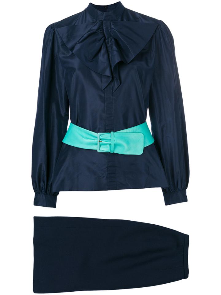 Guy Laroche Vintage Haute Couture Skirt Suit - Blue