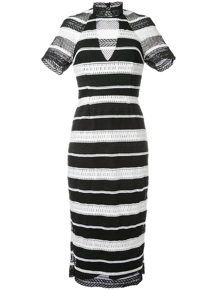 Rebecca Vallance 'testa' High Neck Midi Dress, Women's, Size: 6, Black, Polyester