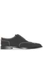 Burberry Studded Mohair Wool Brogues - Black