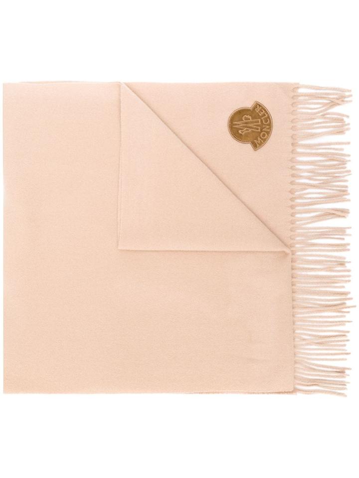 Moncler Logo Patch Scarf - Brown