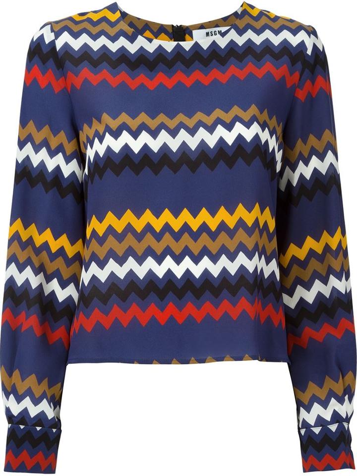 Msgm Chevron Print Blouse