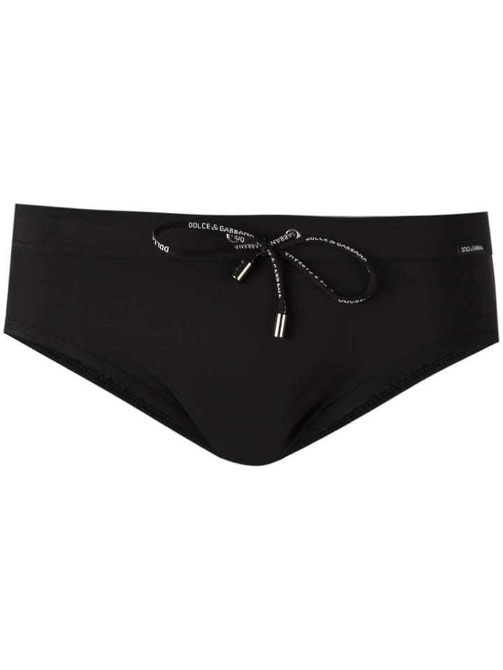 Dolce & Gabbana - Logo Plaque Swimming Trunks - Men - Polyamide/spandex/elastane - 5, Black, Polyamide/spandex/elastane