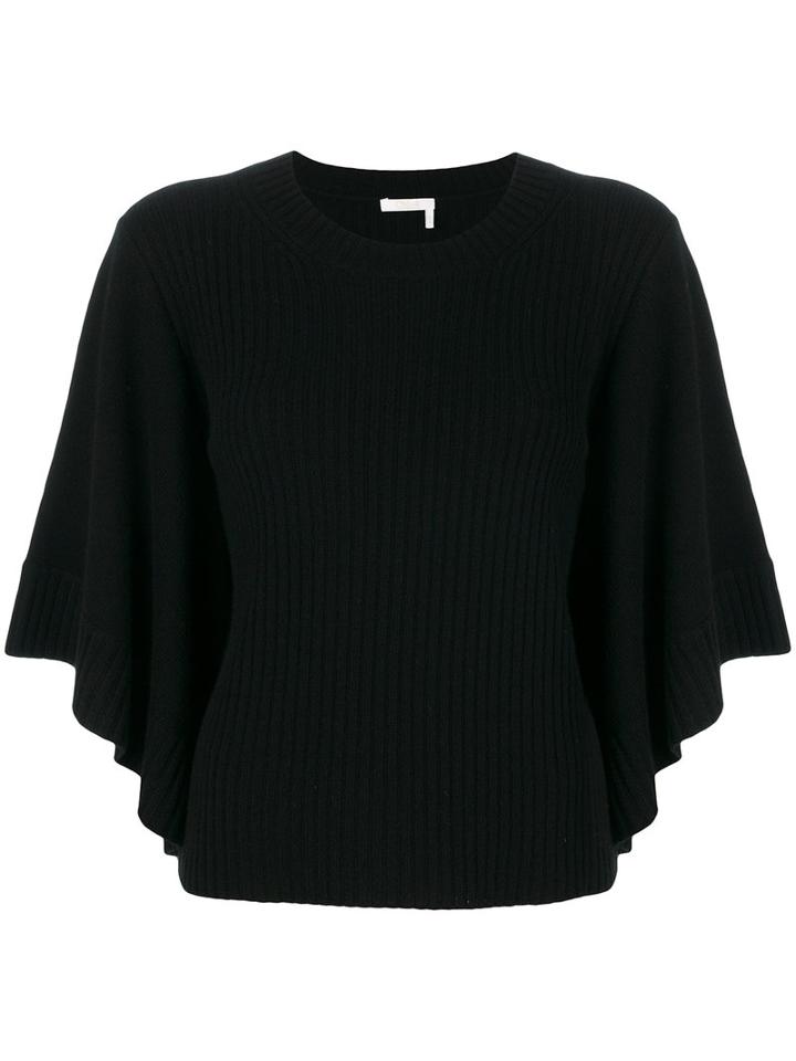 Chloé - Cashmere Ribbed Top - Women - Cashmere - S, Black, Cashmere