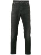 Saint Laurent Washed Black Mid Rise Slim Fit Jeans