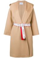 Forte Dei Marmi Couture Hooded Belted Coat - Nude & Neutrals