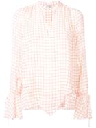 Derek Lam 10 Crosby Long Sleeve Blouse With Tie Cuffs - Blue