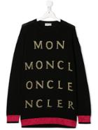 Moncler Kids Glitter Logo Jumper Dress - Black