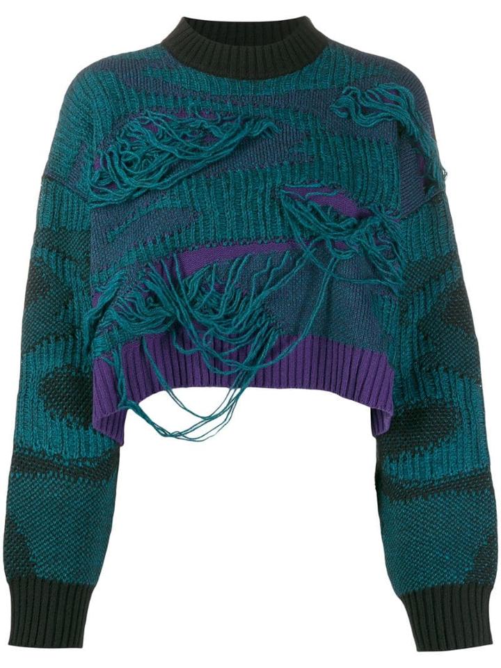 Diesel Cropped M-kam Jumper - Blue