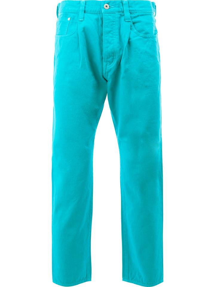 Ganryu Comme Des Garcons Straight Trousers, Men's, Size: Large, Blue, Cotton