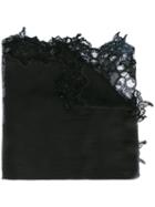 Faliero Sarti - Lace Trim Scarf - Women - Silk/cotton/polyamide/modal - One Size, Black, Silk/cotton/polyamide/modal
