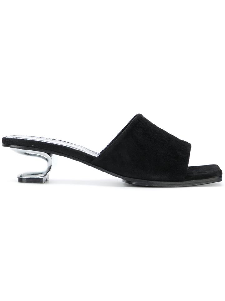 Nicole Saldaña Sculptural Heeled Mules - Black