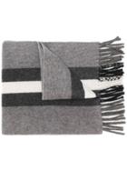 Neil Barrett Striped Knit Scarf - Grey