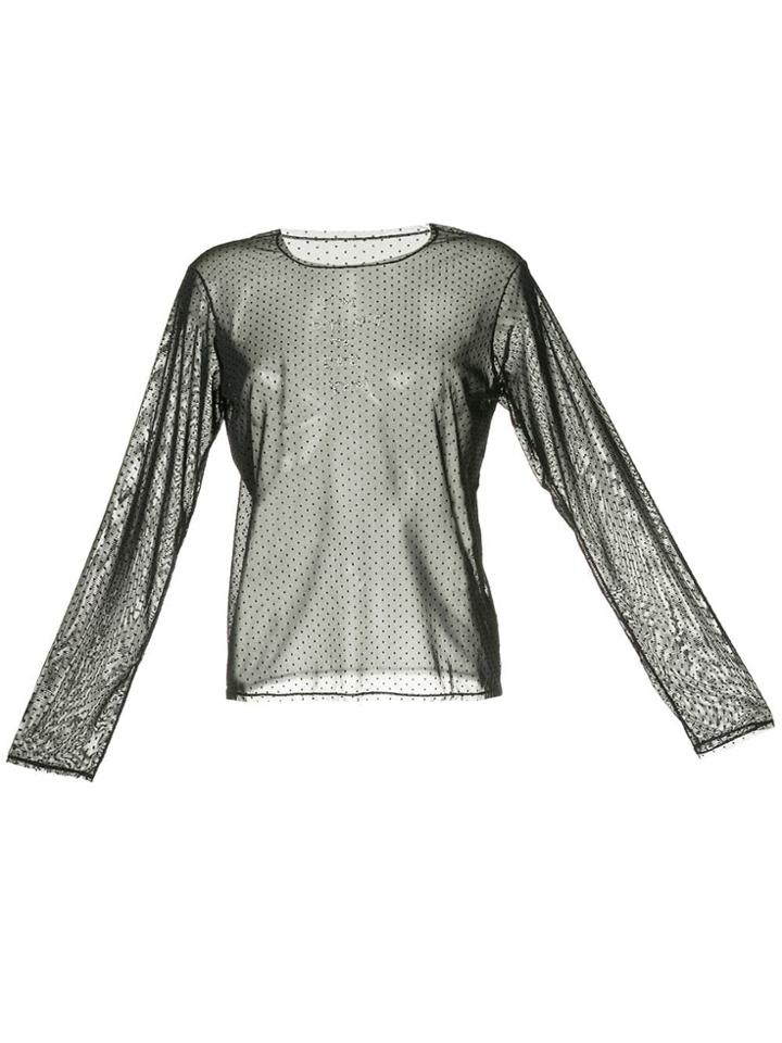 Tu Es Mon Trésor 'i'm Dying To See You' Mesh Top - Black