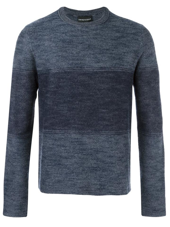 Emporio Armani Crew Neck Jumper, Men's, Size: Xl, Grey, Cashmere/wool