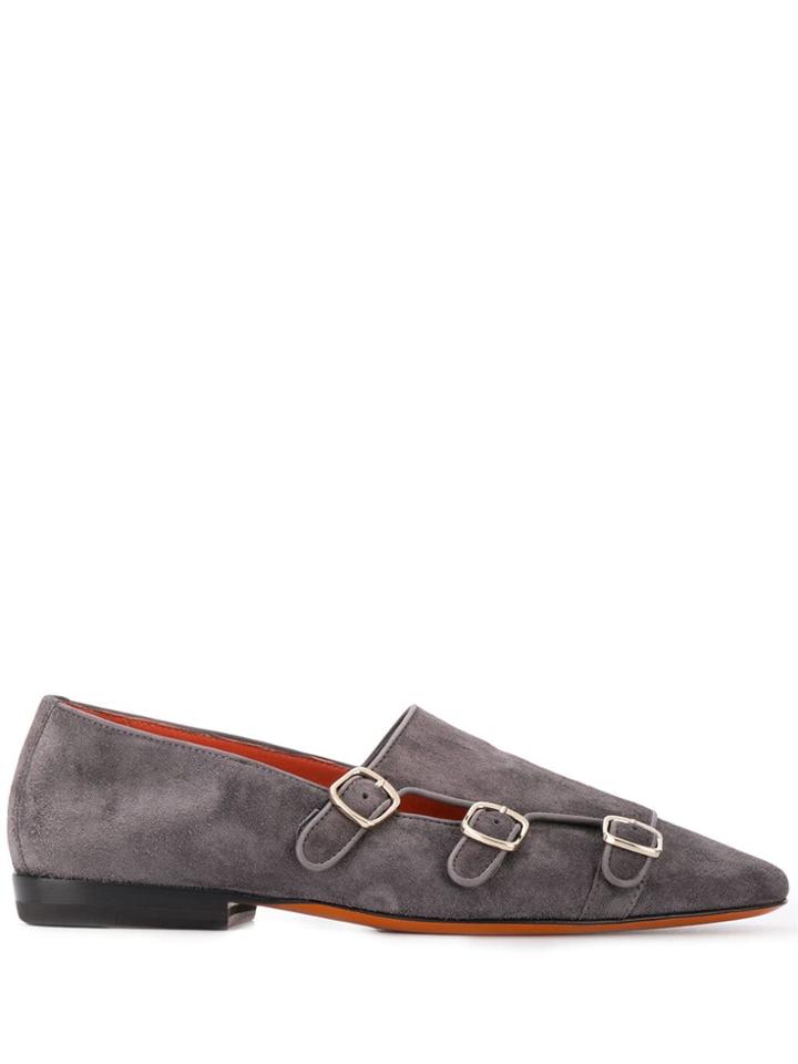 Santoni Buckled Loafers - Grey