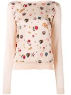 Cavalli Class - Printed Sweatshirt - Women - Silk/viscose - 42, Women's, Nude/neutrals, Silk/viscose