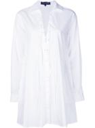 Thakoon Layered Shirt Dress, Women's, Size: 6, White, Cotton