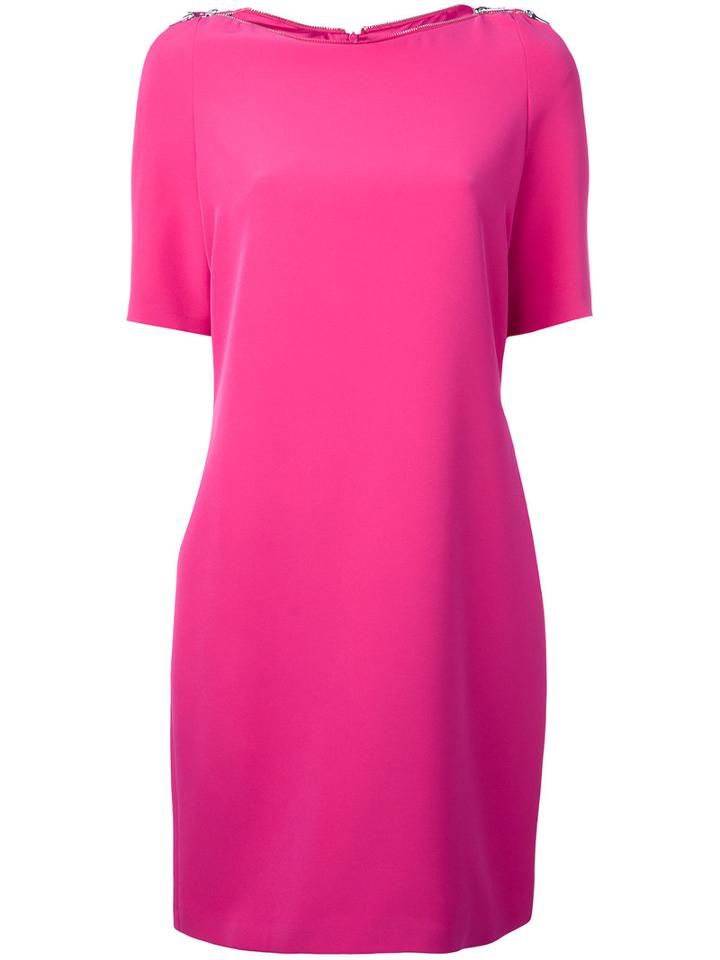 Jeremy Scott - Midi Shift Dress - Women - Polyester/other Fibers - 46, Pink/purple, Polyester/other Fibers