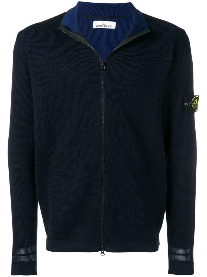 Stone Island Zip Front Sweatshirt - Blue