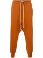 Rick Owens Drkshdw Drop-crotch Track Pants, Men's, Size: Small, Yellow/orange, Cotton