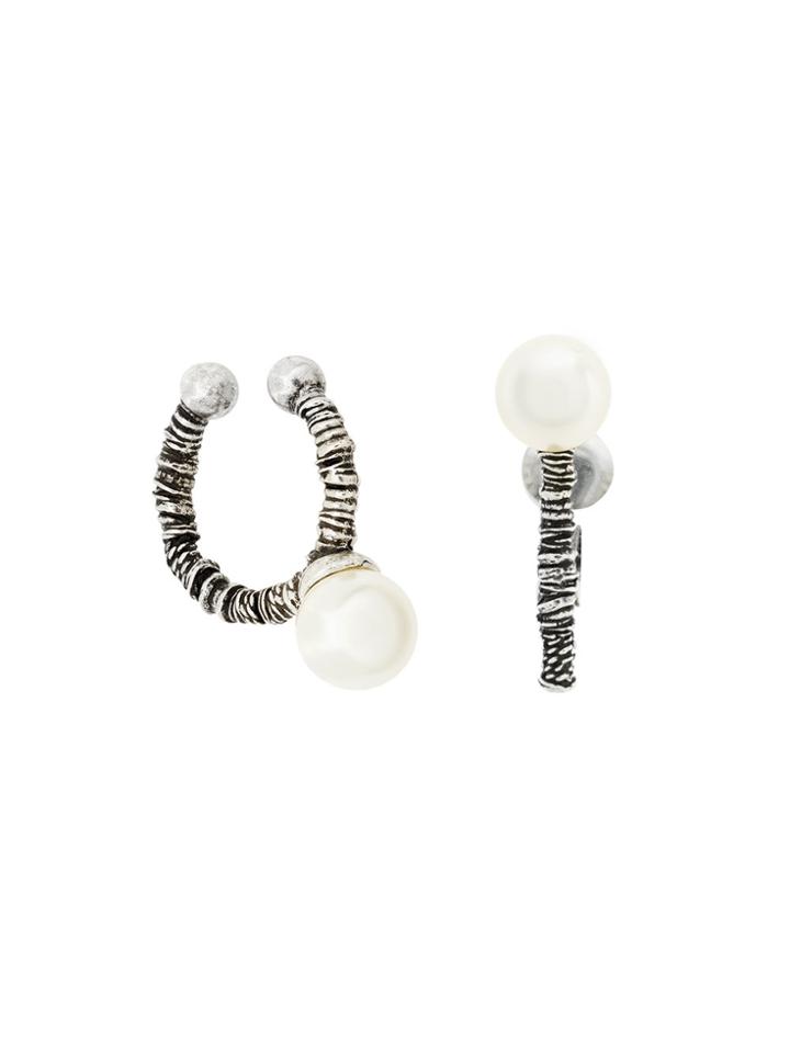 Saint Laurent Pearl Coil Earrings - Metallic