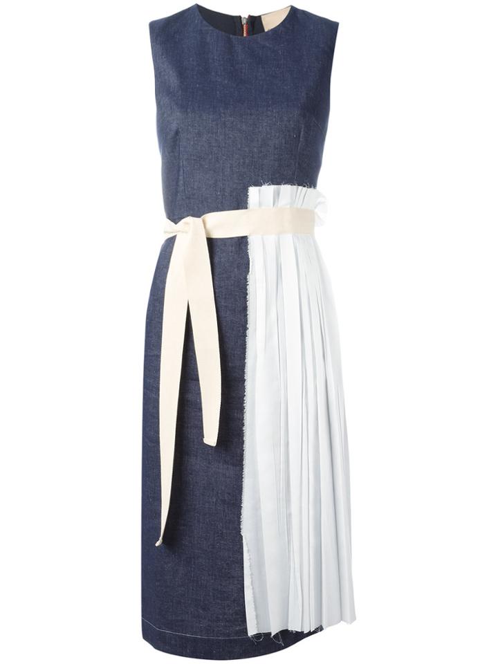 Erika Cavallini Pleated Trim Dress - Blue